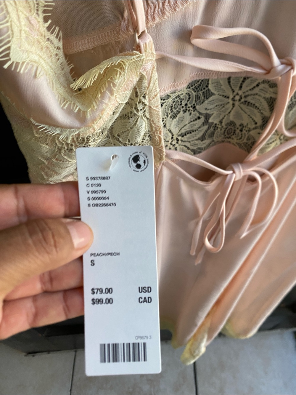Urban Outfitters Pale Pink Dress with Pale Yellow Lace Trim - Picture 3 of 12